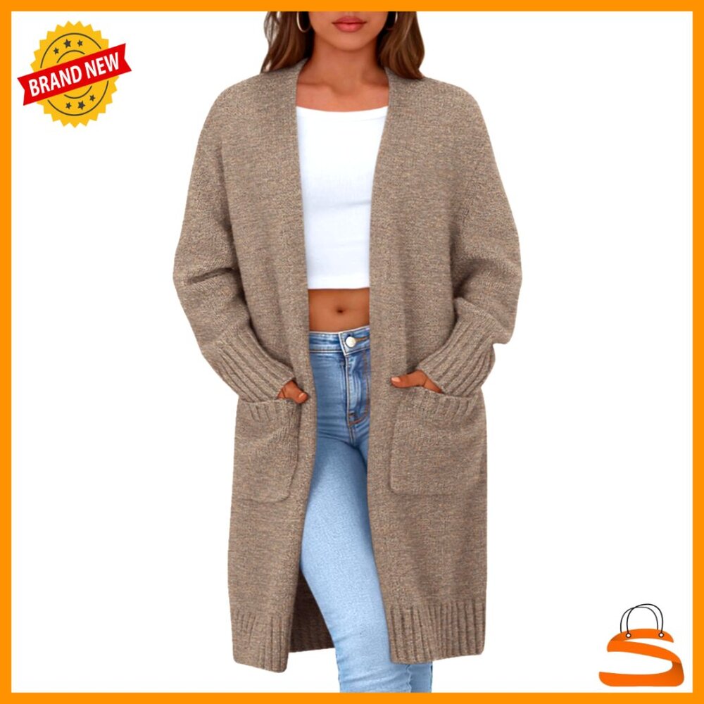 Oversized Open Front Cardigan Sweater Long Sleeve Loose Knit Chic Fall Winter